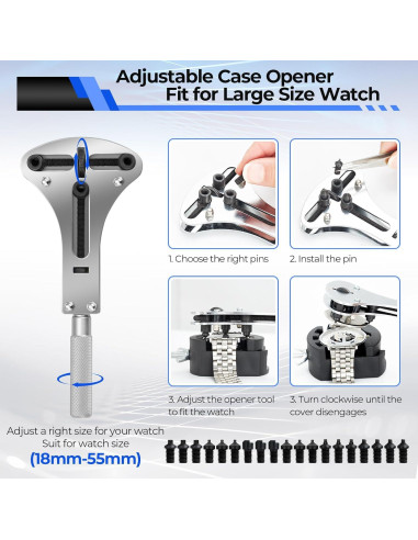 Kit de Reparación de Reloj Ohuhu 192 PCS Profesional con Bolsa