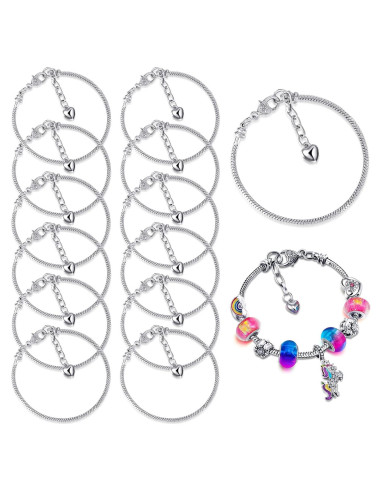 Cadena de Pulsera Ajustable Junkin 12 Pcs Cierre Corazón 19.99 cm