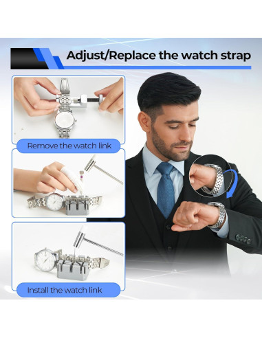 Kit de Reparación de Reloj Ohuhu 192 PCS Profesional con Bolsa