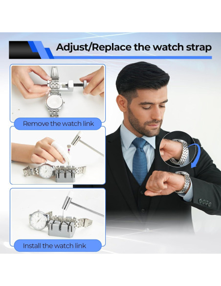 Kit de Reparación de Reloj Ohuhu 192 PCS Profesional con Bolsa