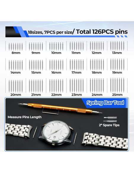 Kit de Reparación de Reloj Ohuhu 192 PCS Profesional con Bolsa