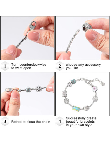 Cadena de Pulsera Ajustable Junkin 12 Pcs Cierre Corazón 19.99 cm