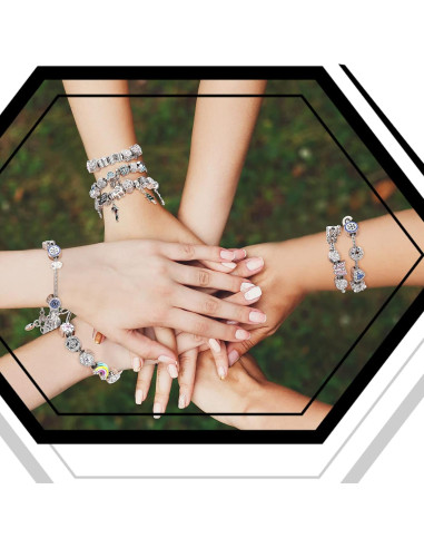 Cadena de Pulsera Ajustable Junkin 12 Pcs Cierre Corazón 19.99 cm