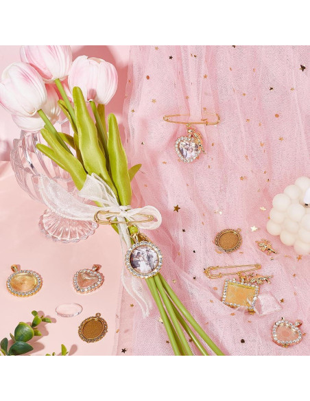 Kit de Charm de Foto para Ramo de Boda UNICRAFTALE DIY 6 Piezas