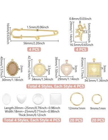 Kit de Charm de Foto para Ramo de Boda UNICRAFTALE DIY 6 Piezas