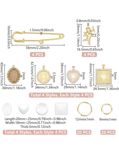 Kit de Charm de Foto para Ramo de Boda UNICRAFTALE DIY 6 Piezas