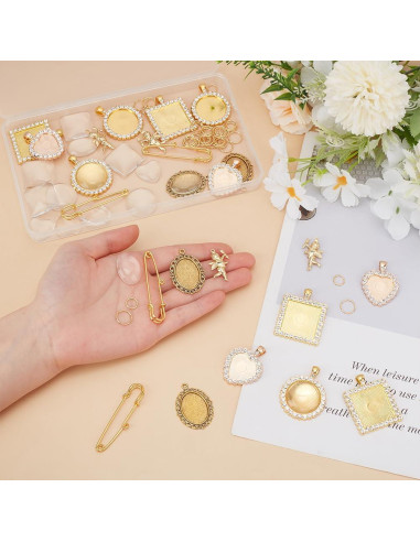 Kit de Charm de Foto para Ramo de Boda UNICRAFTALE DIY 6 Piezas