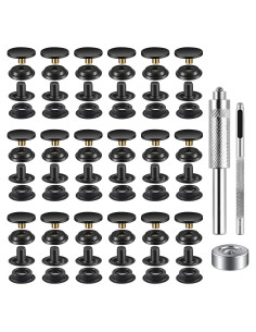 Kit de Broches a Presión Moocci 10 Juegos 15mm Negro