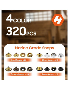 Herramienta de Instalación de Botones HAPDEN AK05 con 80 Piezas 2