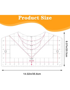 Regla de Alineación para Camisetas YUXIANLB - 2 Piezas PVC 2