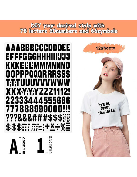 Set de Letras y Números de Planchar Metsyth 2088 Piezas Negro