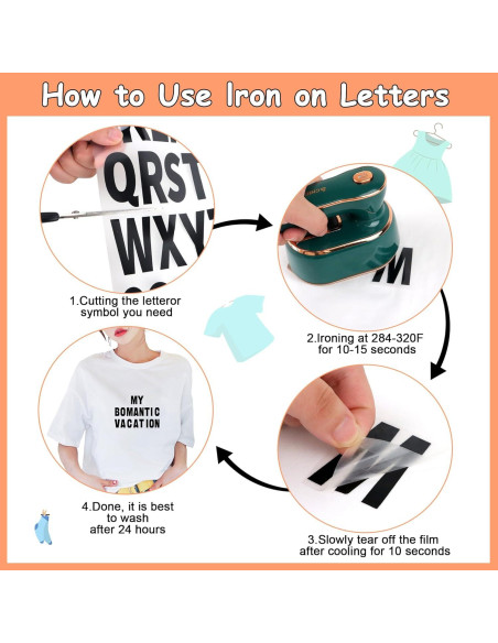 Set de Letras y Números de Planchar Metsyth 2088 Piezas Negro