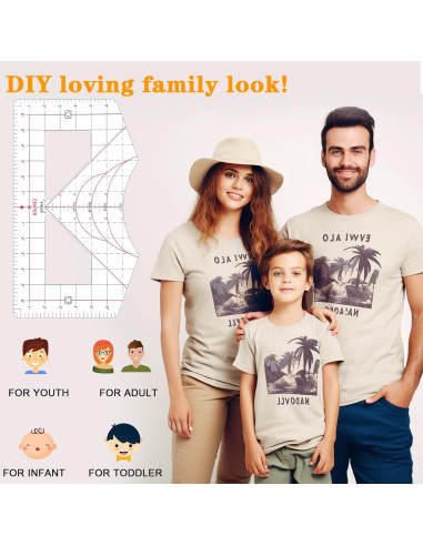 Regla de Alineación para Camisetas YUXIANLB - 2 Piezas PVC