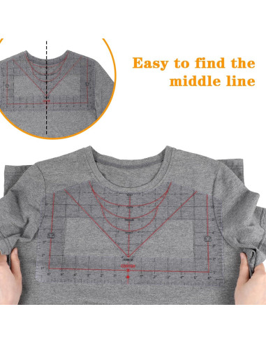 Regla de Alineación para Camisetas YUXIANLB - 2 Piezas PVC