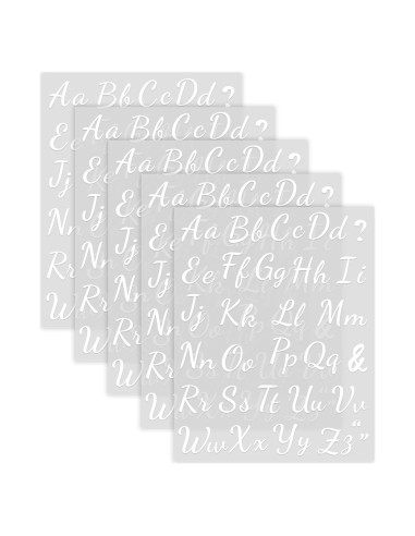 5 Hojas Letras de Planchar LUHIMO 280 Piezas Vinilo Blanco