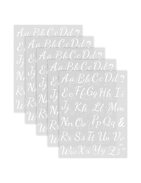 5 Hojas Letras de Planchar LUHIMO 280 Piezas Vinilo Blanco 5 Hojas Letras de Planchar LUHIMO 280 Piezas Vinilo Blanco