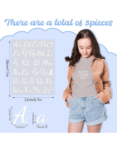 5 Hojas Letras de Planchar LUHIMO 280 Piezas Vinilo Blanco