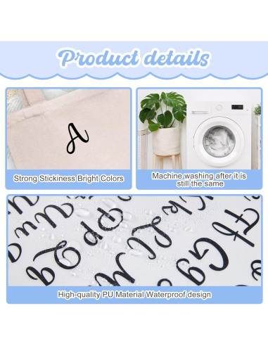 5 Hojas Letras de Planchar LUHIMO 280 Piezas Vinilo Blanco