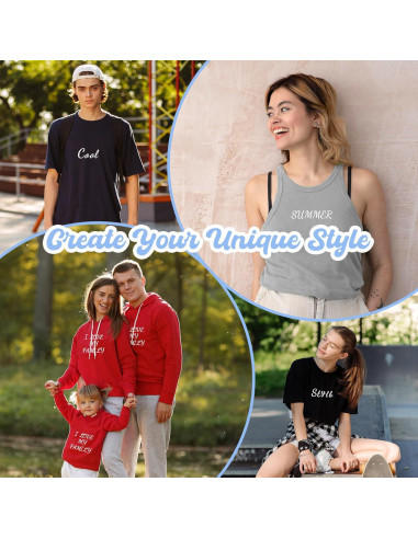 5 Hojas Letras de Planchar LUHIMO 280 Piezas Vinilo Blanco