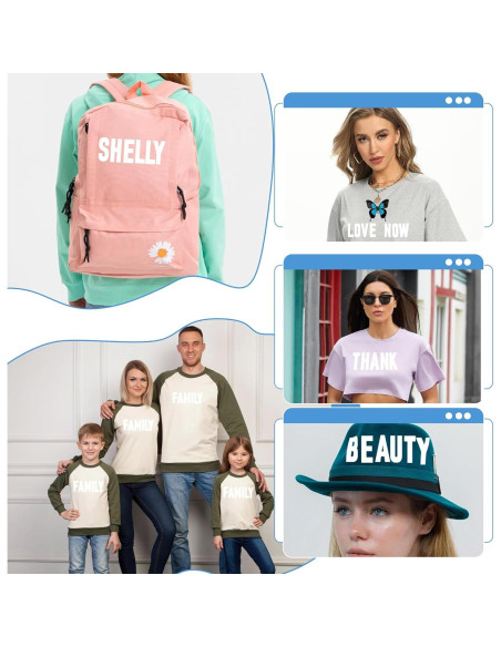 15 Hojas Letras de Vinilo para Planchar Huimdery 2 Pulgadas