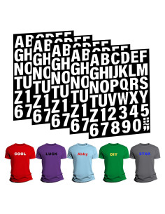 215 Piezas Letras de Hierro LONGMUU para Ropa 5 Hojas Vinilo