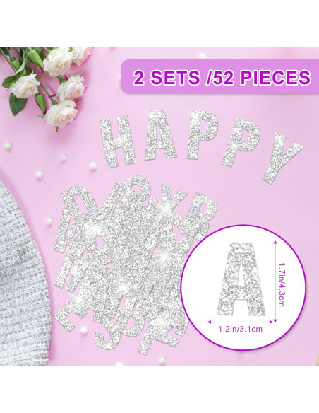 52 Letras Termoadhesivas Brillantes LUHIMO A-Z para Ropa