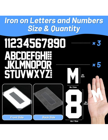 Set de Letras y Números de Planchar Lucomb 8" y 2" para DIY