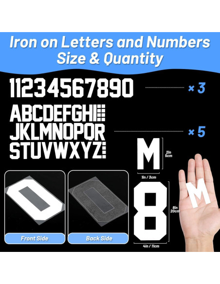 Set de Letras y Números de Planchar Lucomb 8" y 2" para DIY