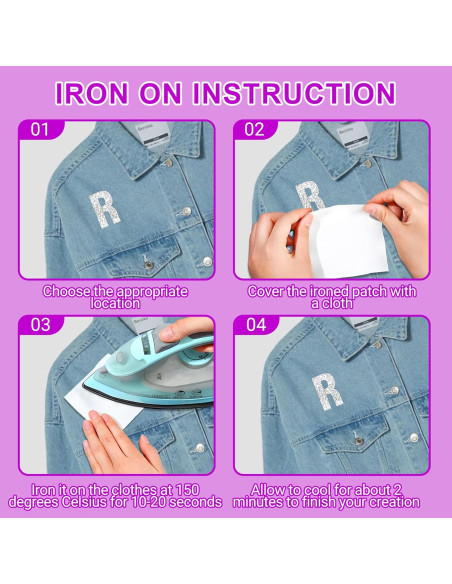 52 Letras Termoadhesivas Brillantes LUHIMO A-Z para Ropa