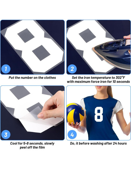 Set de Letras y Números de Planchar Lucomb 8" y 2" para DIY