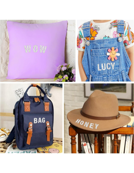 52 Letras Termoadhesivas Brillantes LUHIMO A-Z para Ropa