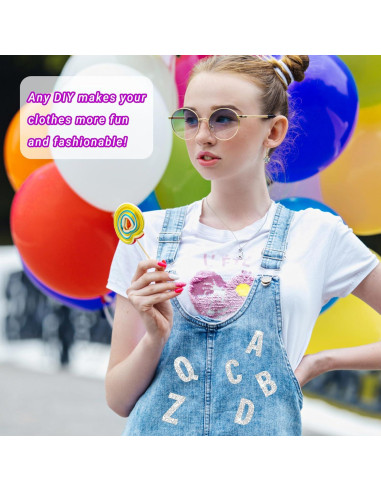 52 Letras Termoadhesivas Brillantes LUHIMO A-Z para Ropa