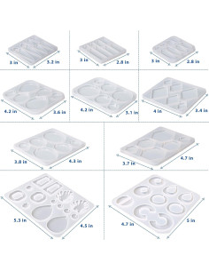 Conjunto de Moldes de Aretes de Resina Sanglow RM13 - 10 Piezas 2