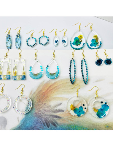 Conjunto de Moldes de Aretes de Resina Sanglow RM13 - 10 Piezas