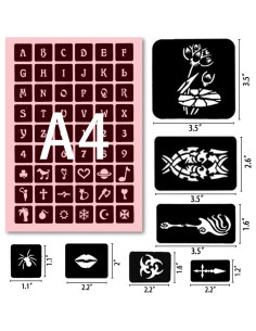 Kit de Plantillas de Tatuaje Temporal Koogel 524 PCS A4 2