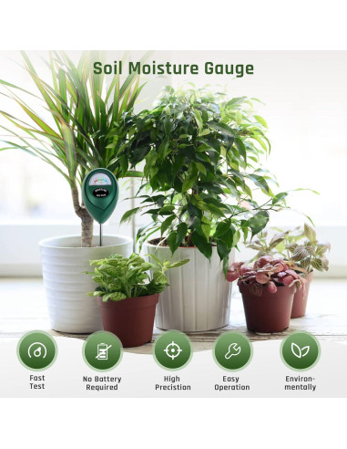 Medidor de Humedad de Suelo Thlevel Verde - 2 Paquetes