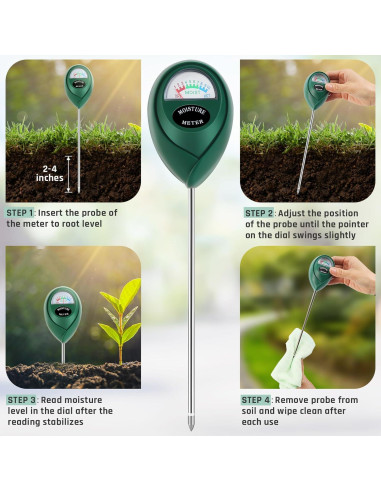 Medidor de Humedad de Suelo Thlevel Verde - 2 Paquetes