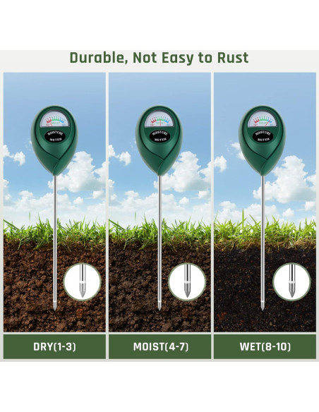 Medidor de Humedad de Suelo Thlevel Verde - 2 Paquetes