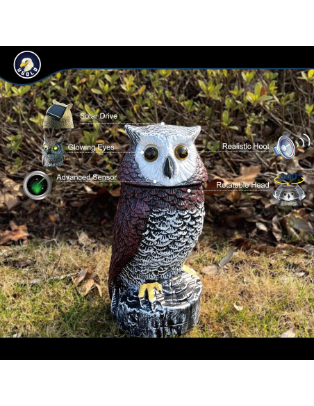 Búho de Jardín Solar Ugold SPO03 con Detección de Movimiento