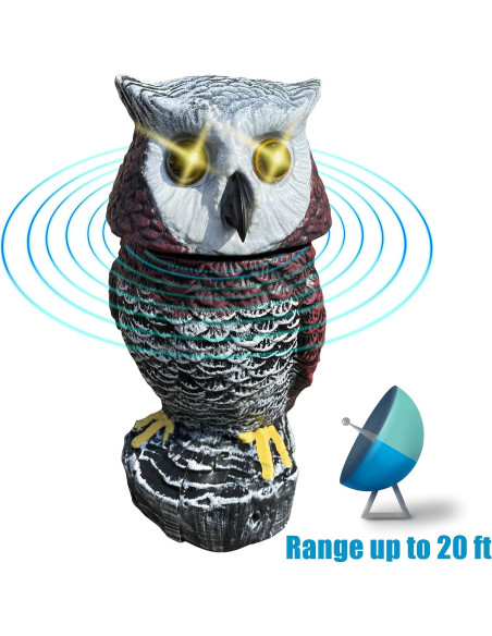 Búho de Jardín Solar Ugold SPO03 con Detección de Movimiento