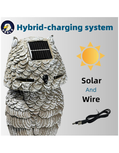 Búho de Jardín Solar Ugold con Detección de Movimiento 40.9 cm