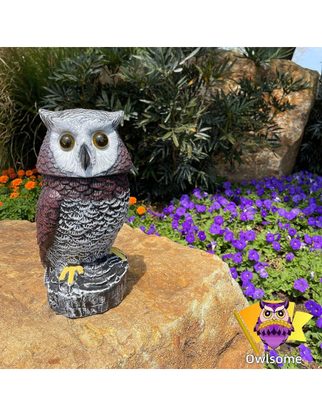 Búho Solar Owlsome Rojo con Ojos Intermitentes y Sonido Búho Solar Owlsome Rojo con Ojos Intermitentes y Sonido