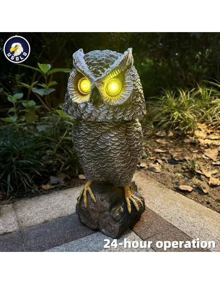Búho de Jardín Solar Ugold con Detección de Movimiento 40.9 cm