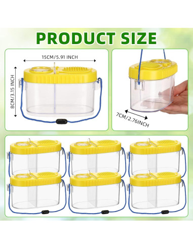 Kit de Captura de Insectos para Niños WinnerWhy - 6 Cajas Amarillo
