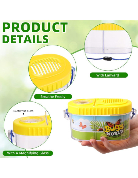 Kit de Captura de Insectos para Niños WinnerWhy - 6 Cajas Amarillo