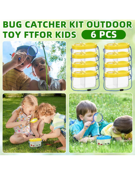 Kit de Captura de Insectos para Niños WinnerWhy - 6 Cajas Amarillo