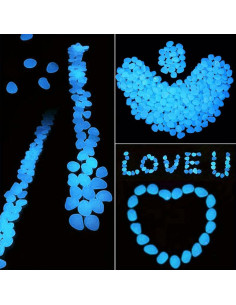 100 Piedras Brillantes Luminiscentes para Jardín Mzekgxm 2