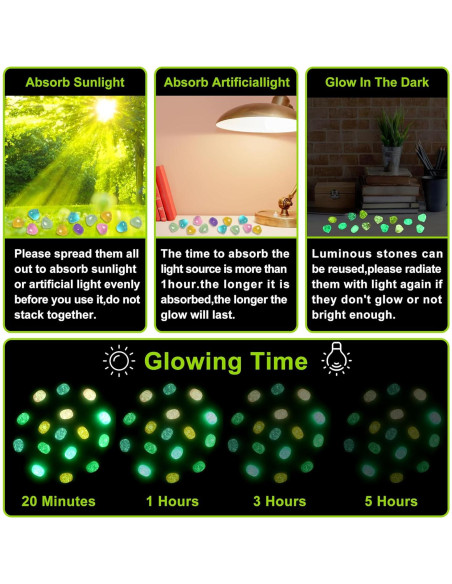 100 Piedras Luminiscentes Brillantes Dinastía Kaiyuan 16cm