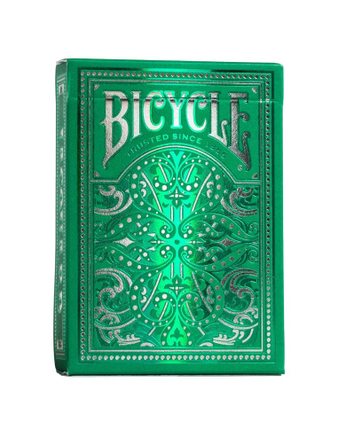 Baraja Premium Jacquard Bicicleta Plata Verde Esmeralda 90g