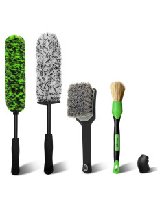 Kit de Limpieza de Ruedas YeewayVeh 4 Piezas Verde y Negro